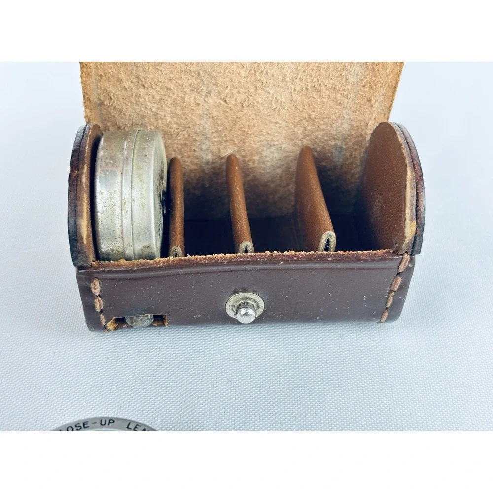 Polaroid Close-Up Lens Kit Measuring Tape Vintage Camera Accessory Leather Case